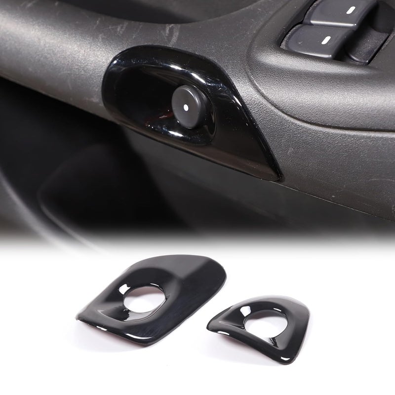 Moittellc Car Door Switch Cover Trim Compatible with Chevy Corvette C6 2005-2013, Interior Door Release Bezel Switch Button Trim Accessories (Glossy Black) - Image 1